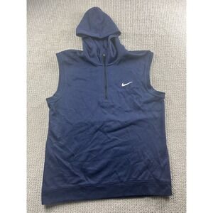 Nike Golf Tour Sleeveless Hoodie 1/4 Zip FQ8879 Navy Blue Performance Mens Large